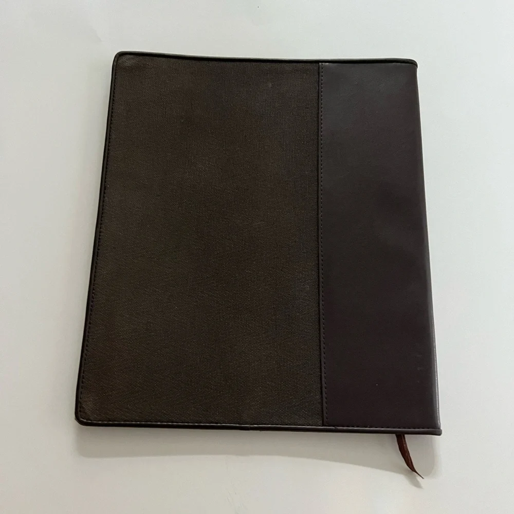 Cambridge Brown Leather Canvas Portfolio Brown